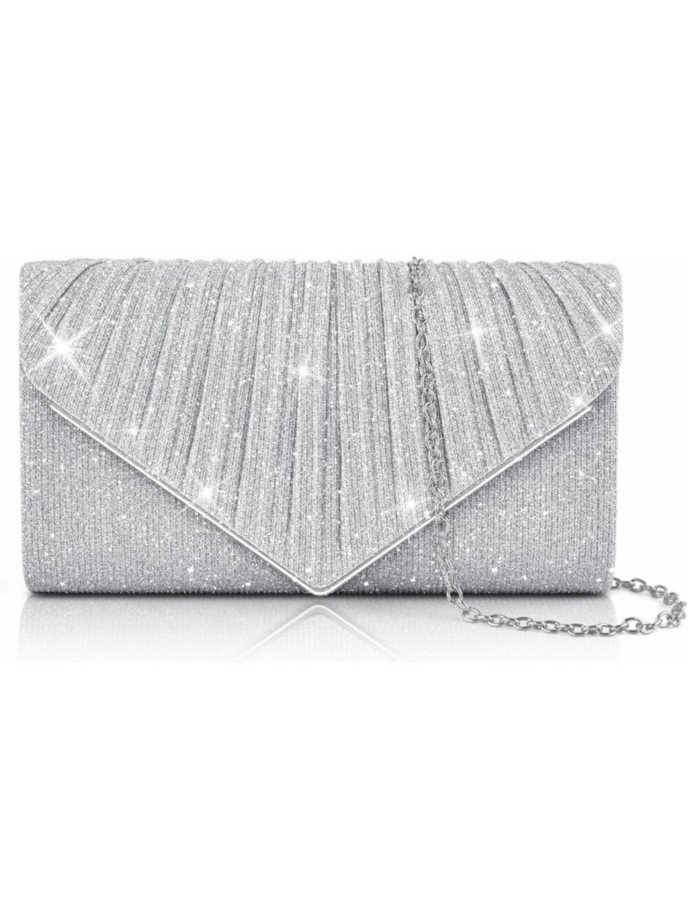 Shiny Sequin Clutch Purse for Women, Elegant Evening Bag with Chain for Parties